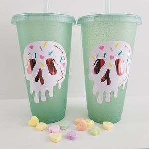 Glitter, Color Changing Skull 25oz. Tumbler, Valentine's Cup